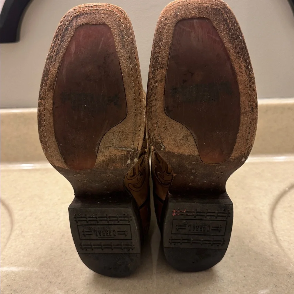 Brown Embroidered Heeled Boots - Picture 4 of 4